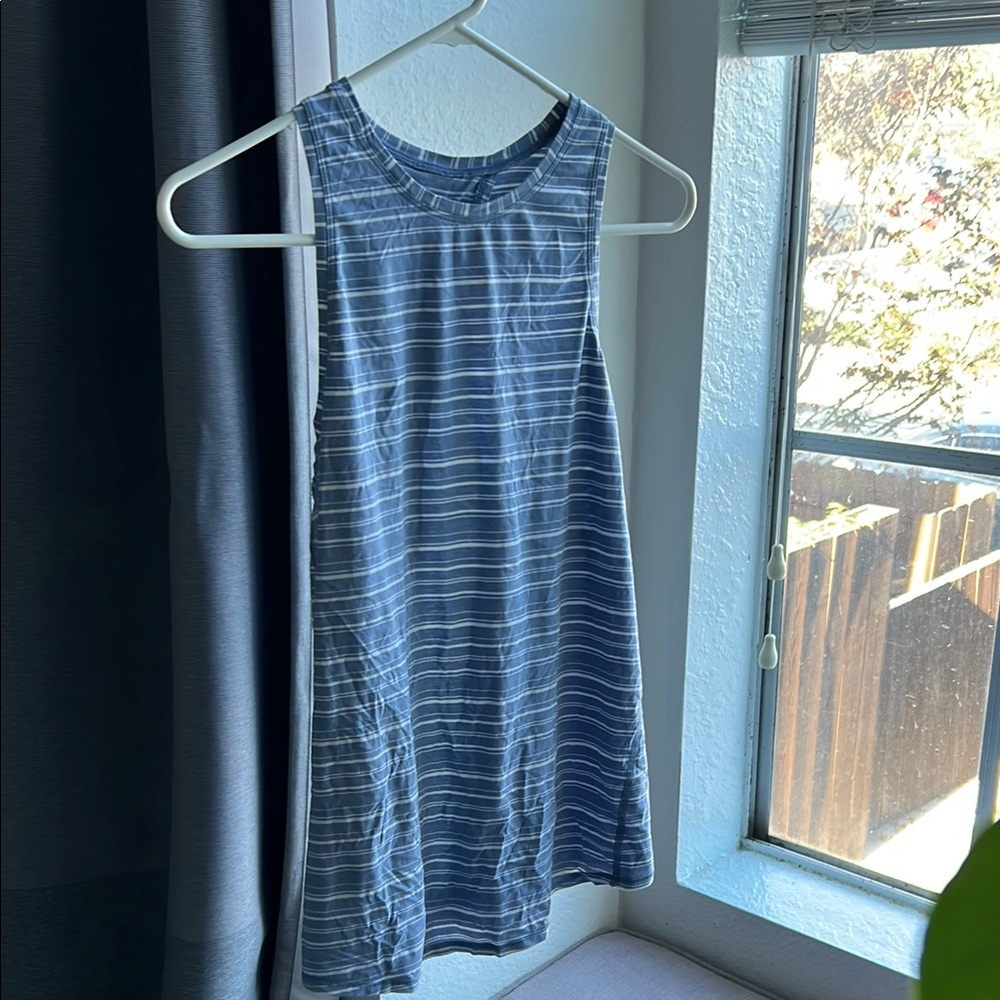 Blue Striped Sleeveless workout top